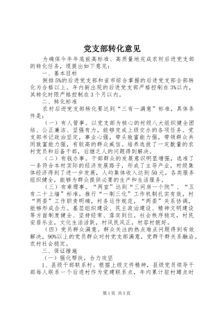 党支部转化意见