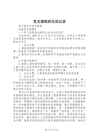 党支部组织生活记录