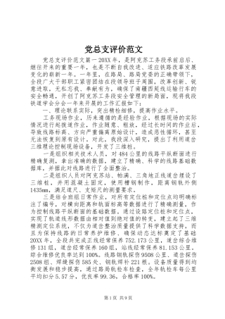 党总支评价范文