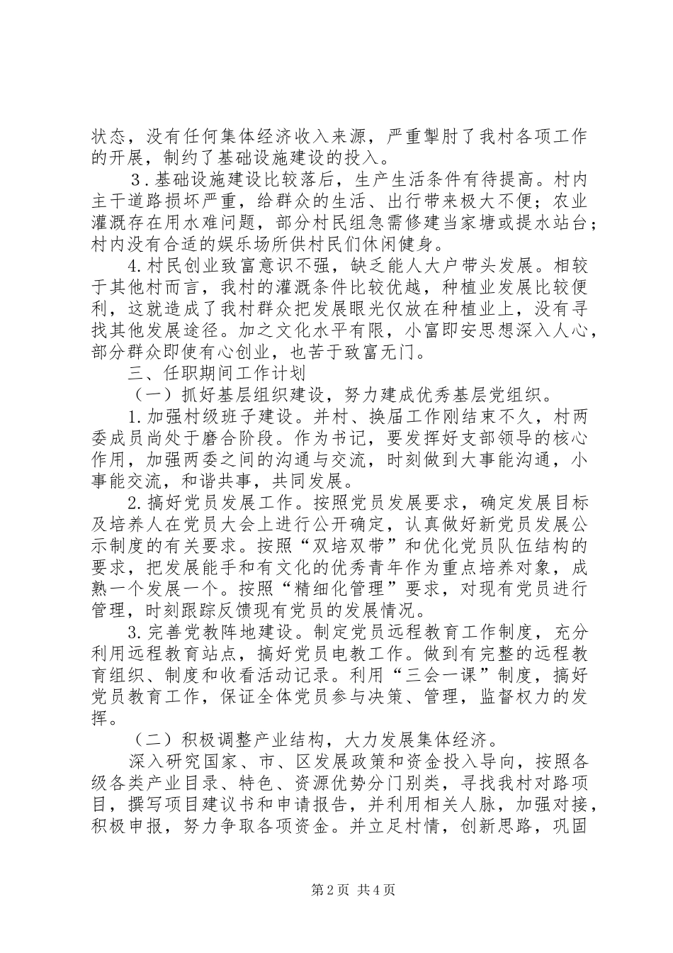 党总支书记任职计划_第2页