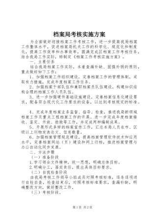 档案局考核实施方案