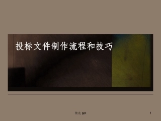 投标文件制作流程和技巧