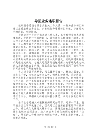 导医业务述职报告