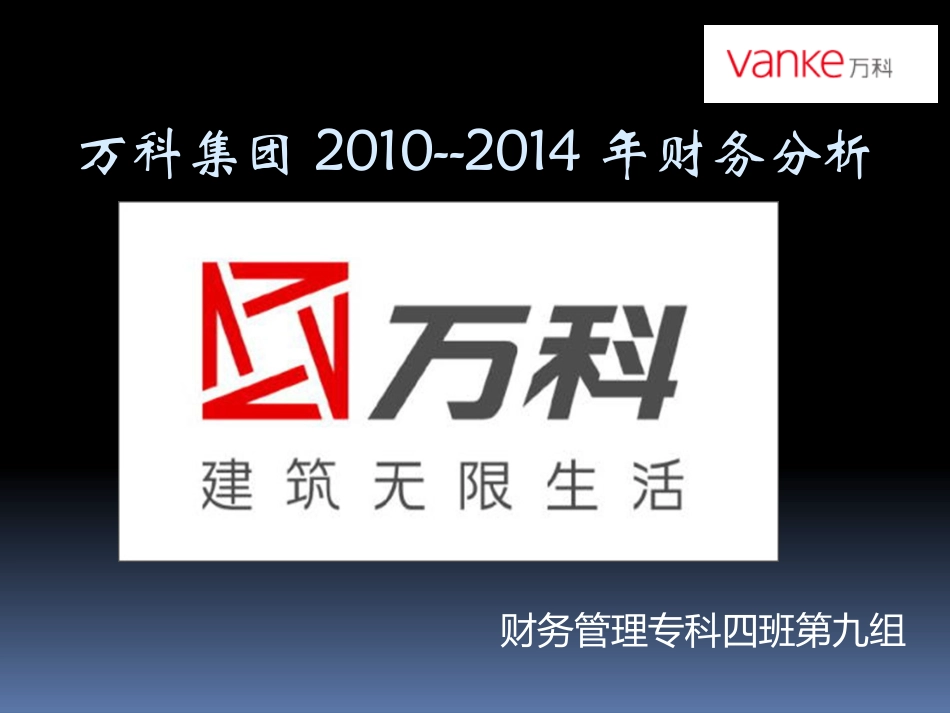 万科集团财务报表分析_第1页