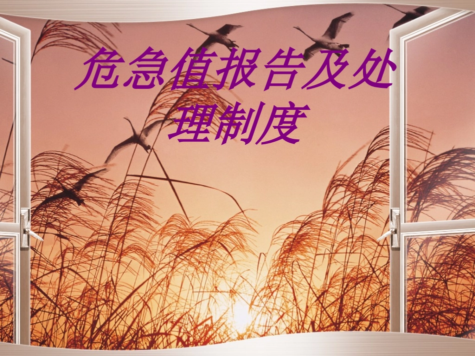 危急值报告及处理制度培训课件_第1页