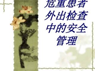 危重患者外出检查中的安全管理培训课件