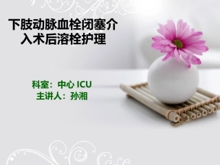 下肢动脉血栓及护理
