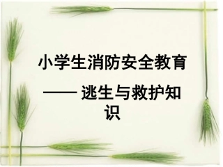 小学生消防安全教育逃生和救护知识教学课件