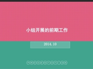 小组工作小组的前期