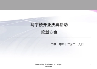 写字楼公司开业策划方案