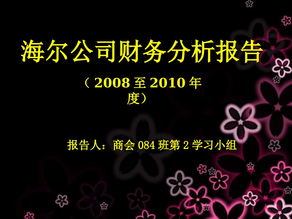 新海尔财务分析_第1页