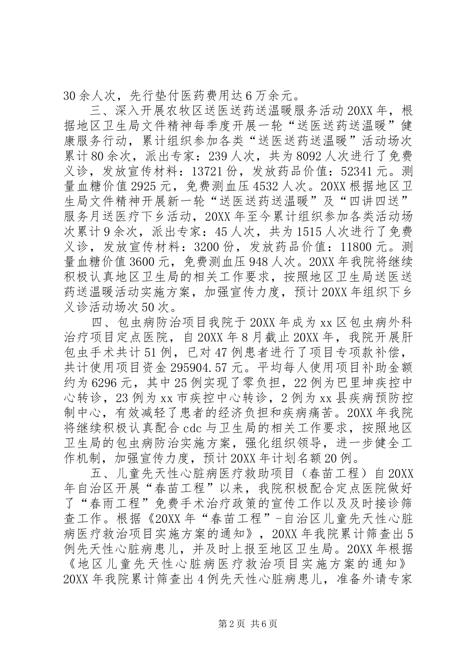 地区中心医院重点民生工程惠民工作落实情况汇报_第2页