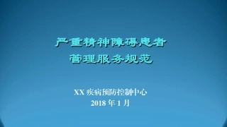 严重精神障碍患者管理服务规范标准课件