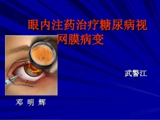 眼内注药治疗糖尿病视网膜病变