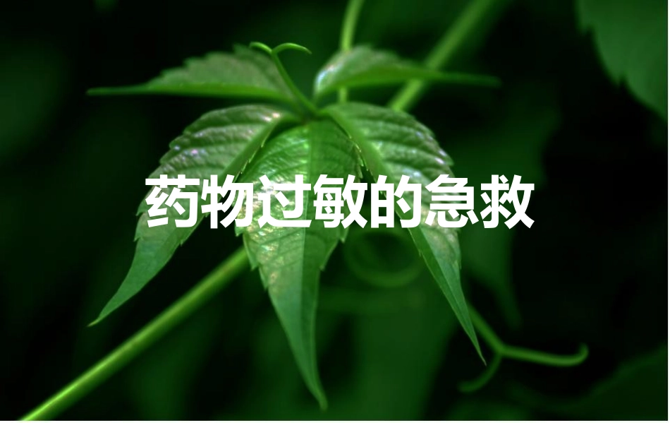 药物过敏的急救_第1页
