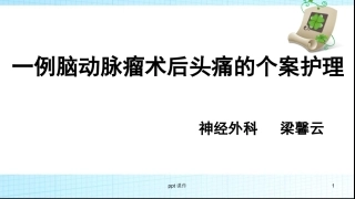 一例动脉瘤头痛的个案护理课件