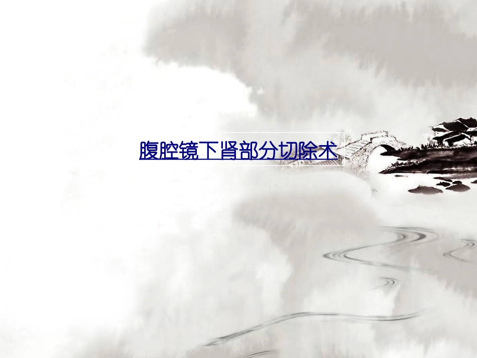 医学腹腔镜下肾部分切除术课件_第1页