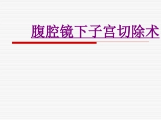 医学腹腔镜下子宫切除术专题课件
