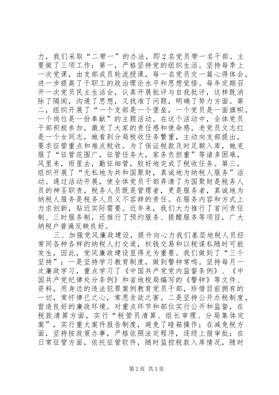 地税局党建工作会议典型材料_第2页