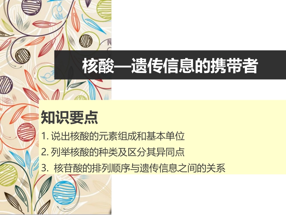 遗传信息的携带者--核酸_第1页