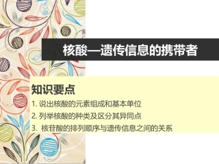 遗传信息的携带者--核酸
