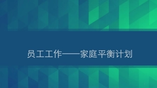 员工工作家庭平衡计划