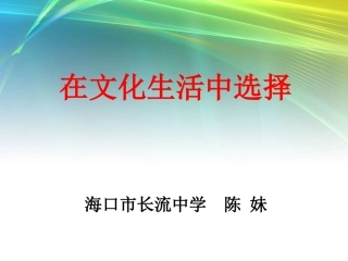 在文化生活中选择