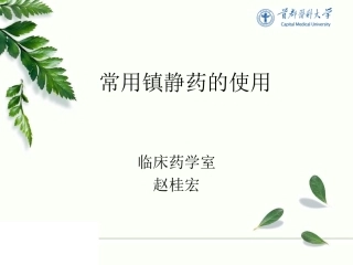 常用镇静药总结