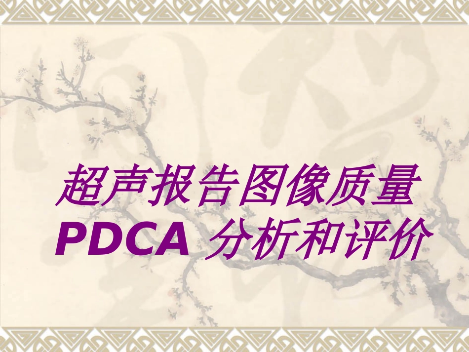 超声报告图像质量PDCA分析和评价培训课件_第1页