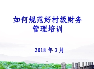 村级财务培训课件