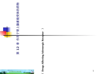 第12篇-作用于肾上腺素能受体药物