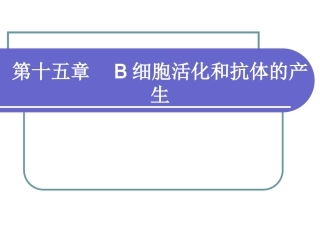 第十五章B细胞活化与抗体的产生