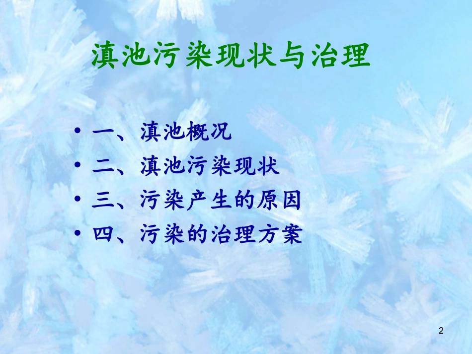 滇池污染现状和治理课件_第2页