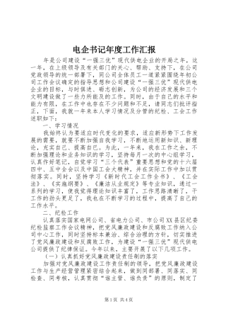 电企书记年度工作汇报