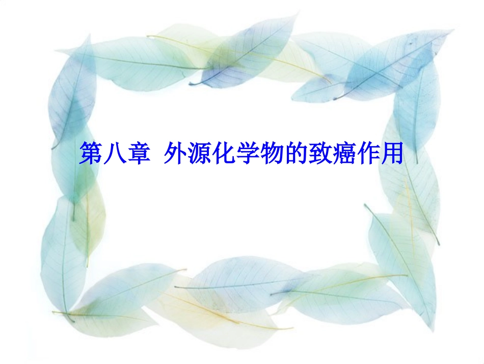 毒理学基础第八章外源化学物的致癌作用_第1页