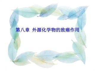 毒理学基础第八章外源化学物的致癌作用