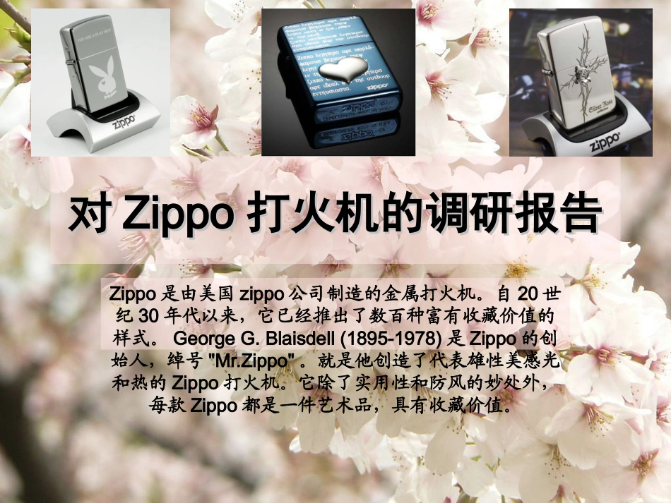 对Zippo打火机的调研报告_第1页
