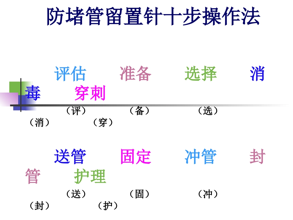 防堵管留置针步课件_第1页
