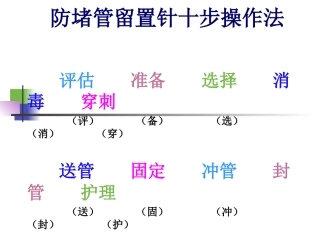 防堵管留置针步课件