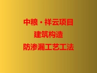 防渗漏节点工艺工法