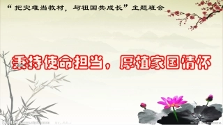 防疫专题秉持使命担当厚植家国情怀爱国主义教育主题班会课件