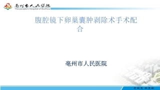 腹腔镜下卵巢囊肿剥除术手术配合