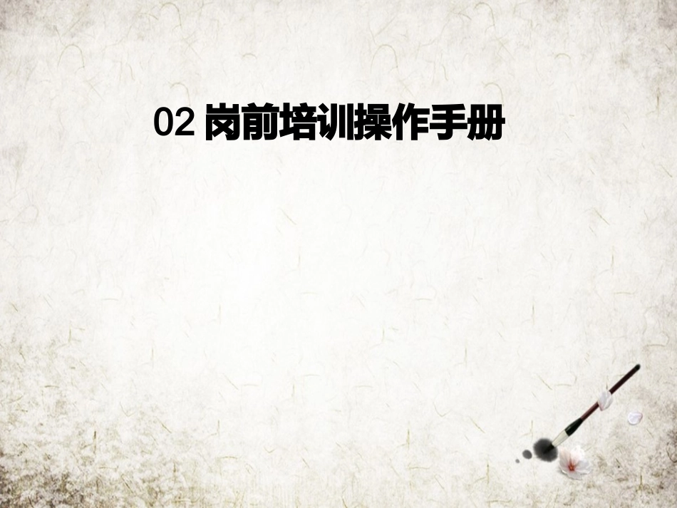 岗前培训操作手册_第1页