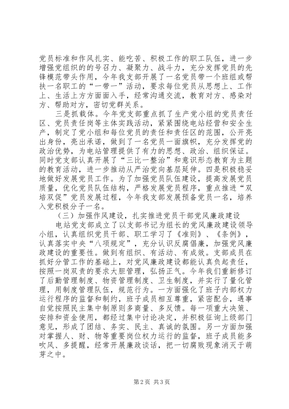 电站党支部工作总结_第2页