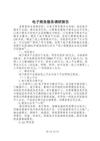 电子商务服务调研报告