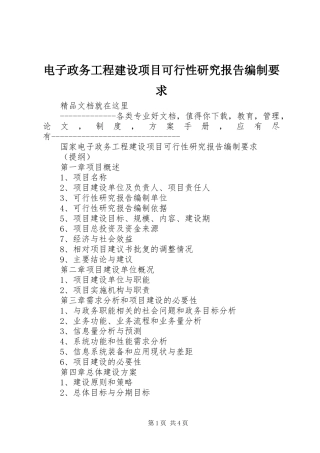 电子政务工程建设项目可行性研究报告编制要求