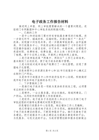 电子政务工作报告材料