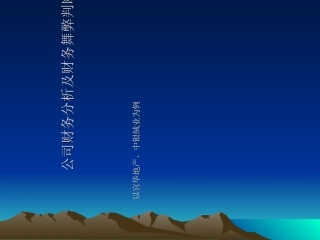 公司财务分析及财务舞弊判断