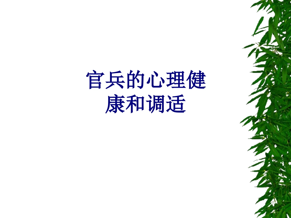 官兵的心理健康和调适优质课件_第1页