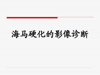 海马硬化的影像诊断精选医学